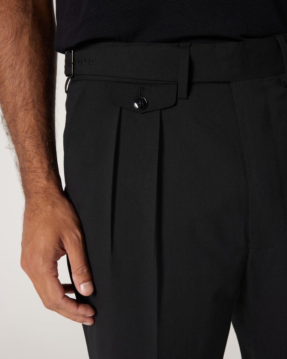 Wool Gurkha Fashion Pant, Black, hi-res